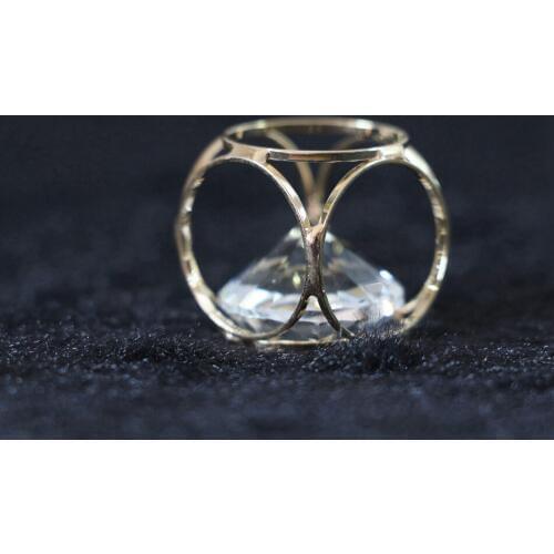 HOT crystal pendants copper plated arc cube cage 20mm for diy necklace jewelry 2pcs B879