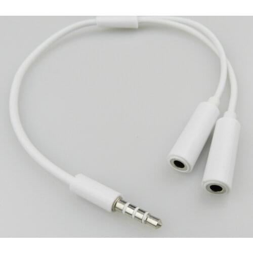 Cable 3.5 Mm 1 Male To 2 Dual Female Audio Cable for Earphone Headset Headphone MP3 MP4 Stereo Plug Adapter Jack