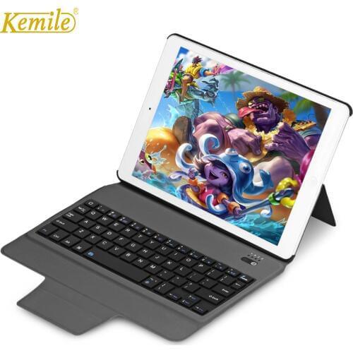 Kemile Ultra Slim Bluetooth Keyboard with Stand Leather Case CoverFor iPad Pro 9.7 & For New iPad 2017 &For iPad air1 & air2