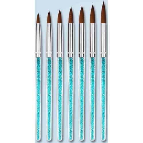 6PCS/Set Nail Brush Kit Painting Manicure Brush For Nail Gel Art Tool Polish DIY Design Brushes Blue Handle Multi Sizes Drawing