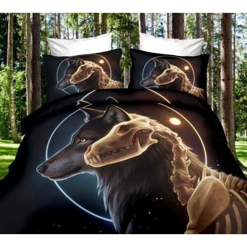 Dog Bedding Set Single Twin Full Queen King Size Animal Tag Lion Wolf Bed Set Childrens Kid Bedroom Duvetcover Sets 007