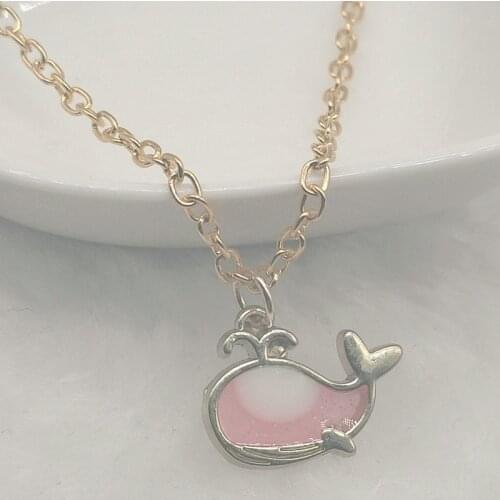 Small whale necklace animal necklace five-pointed star necklace, simple necklace gift for girls