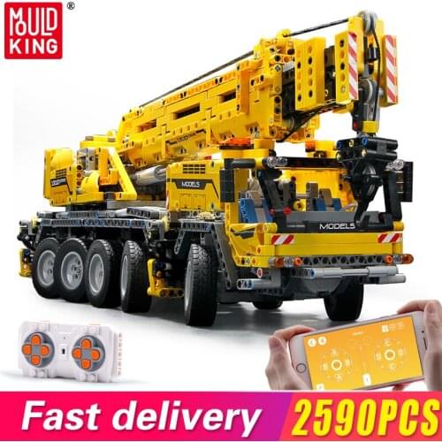 Mould King Rc Mobile Crane Logging Articulated Truck Offroad Car With Remote Control Building Blocks Bricks Model Toys Boys Gift
