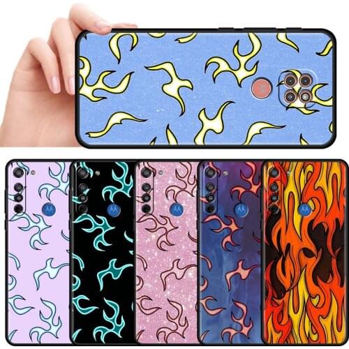 Soft Case For Motorola One Fusion Plus G9 Play G8 Power Lite E6s G Stylus G30 Hyper G60 G50 G40 Phone Cover Fashion Fire Flame