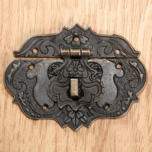New 76x57mm Antique Brass Jewelry Chest Box Gift Box Suitcase Case Buckles Toggle Hasp Latch Catch Clasp Vintage Hardware 1pc
