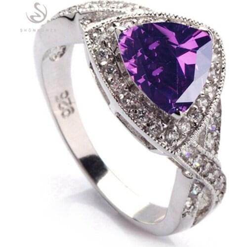 Fleure Esme Charm Wedding rings Jewelry & Accessories for womens clothing accessories Purple Cubic Zirconia Rhodium Plated R565