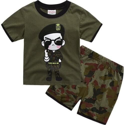 Girls Clothes Children Pajamas Kids Boys Sleepwear Toddler Homewear Cartoon Summer Pyjamas Clothes Set Short Sleeve Cotton Suit