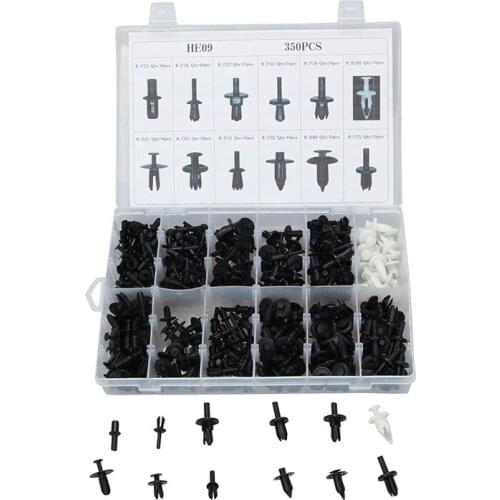 Size 350pcs Auto Fastener Clip Mixed Car Body Push Retainer Pin Rivet Bumper Door Trim Panel Retainer Fastener Kit
