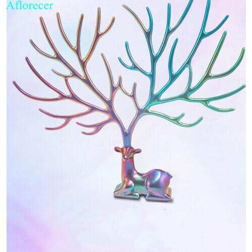 Elk Silicone Mold Home Decoration Aroma Plaster Mould Small Antlers Mold Car Pendant Mold Christmas Elk clay mold Cake Deco Mold