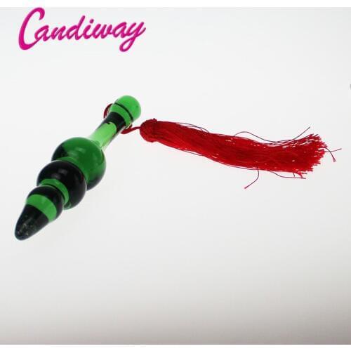 Glass Anal Butt Plug with Tassels HOT classic pyrex Adult masturbation beads Anal Beads Plug Sex Products dildo Sex toys