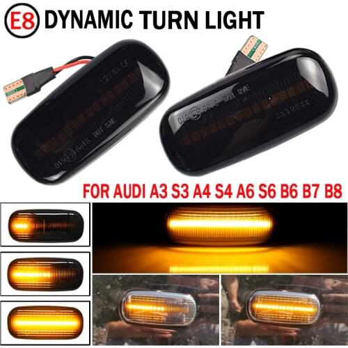 2pcs Dynamic Flowing LED Turn Signal Side Marker Light Blinker Lamp For Audi A3 S3 8P A4 S4 RS4 B6 B7 B8 A6 S6 RS6 C5 C7