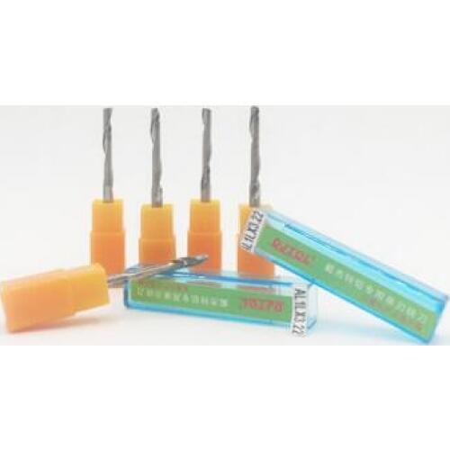 10pcs high quality single flute endmill bits DJTOL 3.175*22mm cutting bits for Aluminium, Solid Carbide Drill Bits AL1LX3.22