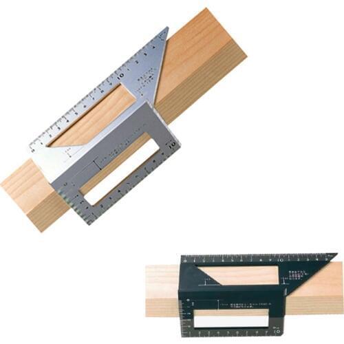 Japanese Aluminum Alloy woodworking Multi functional Square 45 degrees 90 degrees gauge ruler plastic Angle Protractor