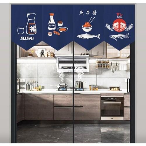 Kitchen Partition Curtain Short Curtain Japanese Restaurant Window Curtain Door Curtain Triangular Flag Curtain Half Curtain