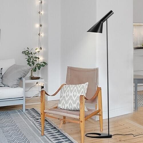Post-modern Design iron AJ Floor Lamp Black/White Metal Stand Light for bar Living Room/Bedroom E27 LED Bulb