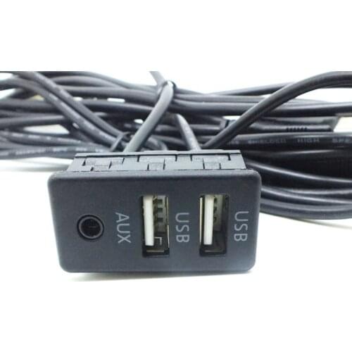 1.5M Car Dash Flush Mount AUX USB Port Panel Dual USB Extension Cable Adapter