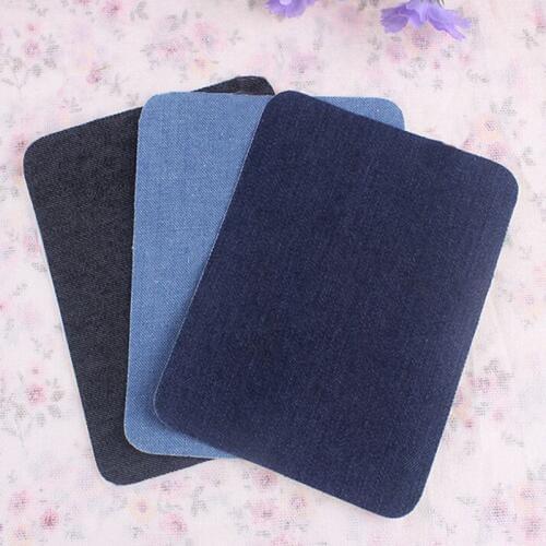 1 Pair Creative Sewing Applique Iron On Denim Jeans Patches Repairs Elbow Knee Patch Light Blue/Deep Blue/Black