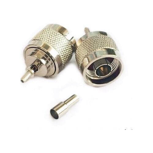 10pcs N male plug crimp RG174 RG316 LMR100 cable straight Connector Adaptor