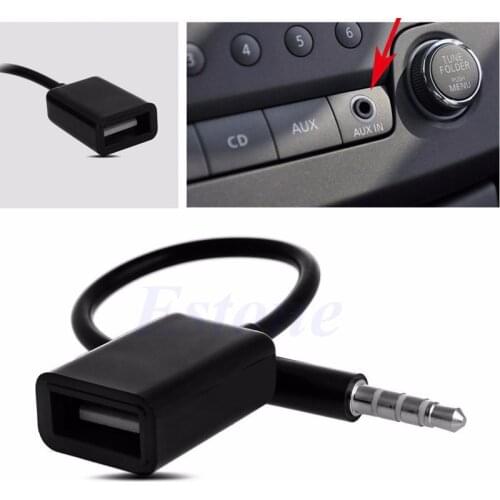 2019 New 3.5mm Male AUX Audio Plug Jack To USB 2.0 Female Converter Cable Cord For Car MP3 Drop shipping