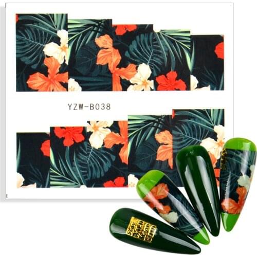 2021 New Arrival 3D Nail Sticker Flower Leaf Series Designs Nail Art Decorations Foil Manicure Stickers for Nails