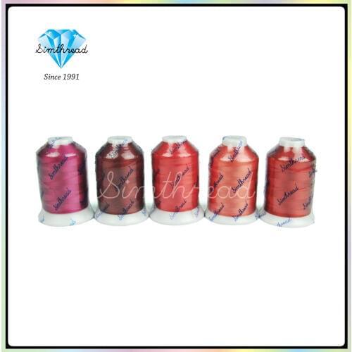 5 Red shade 100% Rayon Machine Embroidery Thread Ideal for Most Embroidery Machines 800m each