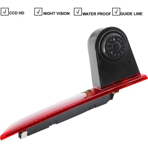 Car LED Brake Light Rear View Reverse Backup Camera For FORD TRANSIT CUSTOM 2012-2015 Auto CCD Parking Reversing Camera AIRPIN