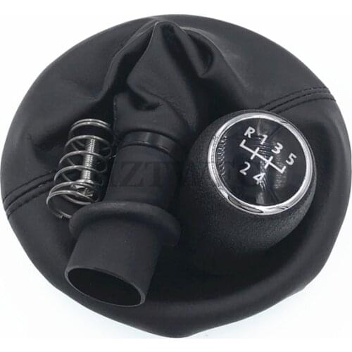 Free Shipping 5 Speed Gear Stick Shift Knob Frame Boots Black For VW Transporter T5 T6