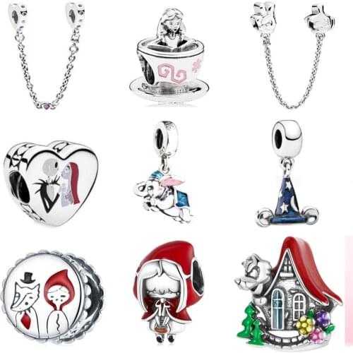 New 925 Silver Yeah Good Flying Elephant Red Hat Fit Pandora Original Bracelet Charm Beads For Women DIY Jewelry