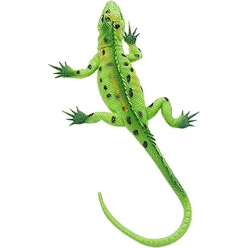 Kids Science Educational Vivid Reptile Toys Animal Rubber Lizard Model Action Figure Toy Gift - Green