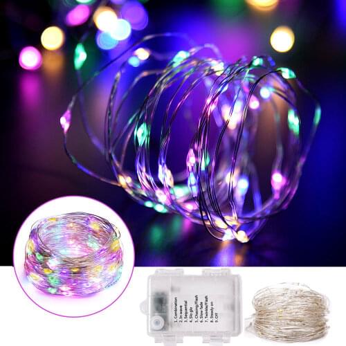 10m 5m Battery Power Fairy Lights Copper Wire LED String Lights Christmas Garland Festoon for Outdoor Home Window Wedding Decor