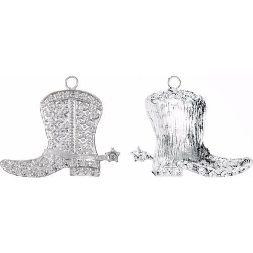 Rhinestone cowboy boot button 45*34mm pendant style for DIY crafts invitation girl hair Accessories 10PCS/lot(BTN-5695)