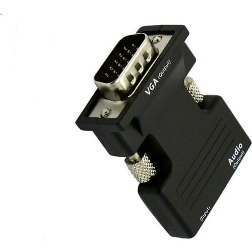 HDMI-compatible Female to VGA Male Converter with Audio Adapter Support 1080P Signal Output Convertor+Audio Cables