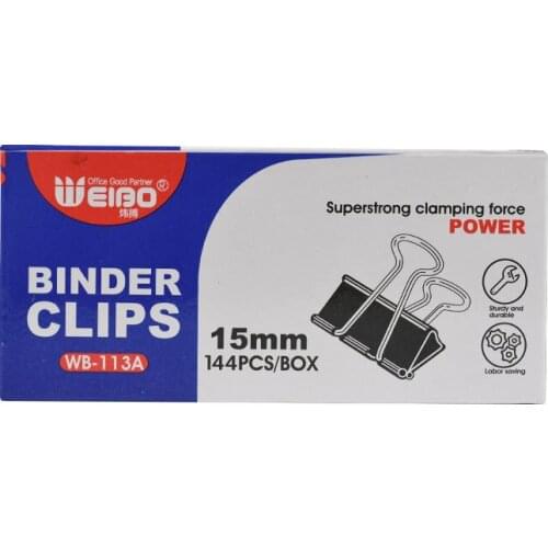 113A Metal Binder Clips Black Clips 12Pcs Home Office Books File Paper Clip Food Clips Strong clamping force Easy classification