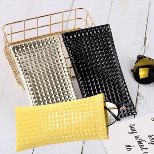 Fashionable Sunglasses Bag PU Leather Glass Case Pouch Mobile Phone Wallet Portable Storege Case Candy Color Eyewear Case