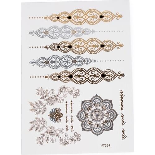 Fashion Noble Flower Pattern Temporary Tattoos Stickers