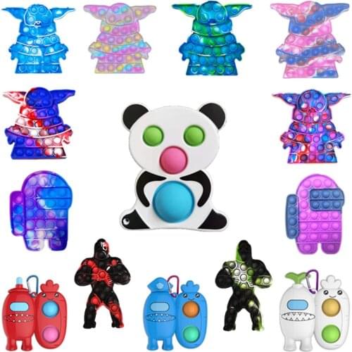 Cartoons Animal Push Fidget Toy For Children Kawaii Dimple Figet Toy Kids Antistress Bubble Best Birthday Gift