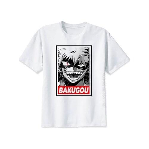 Mens Anime My Hero Academia T Shirts Crew Neck Clothing Boku No Hero Academia Funny Cartoon Print T-shirt For Guys