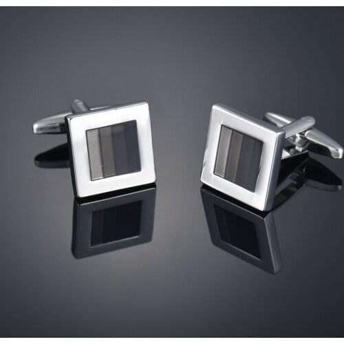 High Quality Silver Color Square Shape Business Classic Geometric Copper Mens Cufflinks Luxury Gift Party Wedding Suit Jewelry