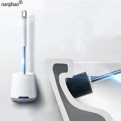 Wall-Mounted TPR Toilet Brush Soft Head Toilet Brush Floor-Standing Household Artifact Toilet Cleaning Kit Bathroom Accessories