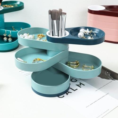 Plastic Great Rotating Jewelry Earrings Rings Stand Lightweight Jewelry Organizer Stable Base for Home