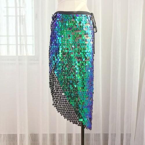 2019 Mermaid Belly Dance Hip Scarf Square Sequins Bellydance Hip Scarf For Women Belly Dance Skirts Oriental Dance Accessories