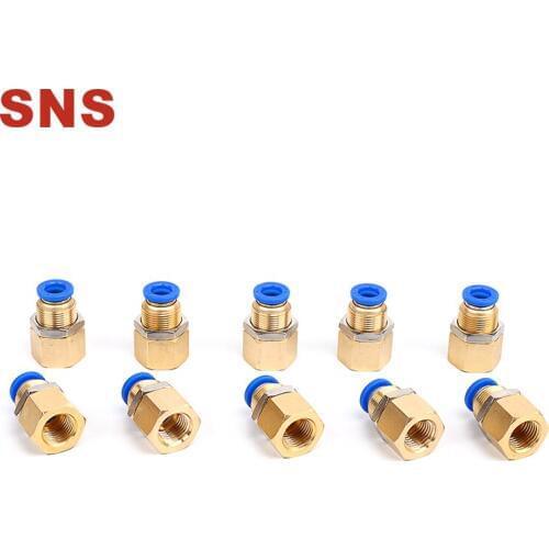 SNS SPMF Series Pneumatic Straight Female Thread Bulkhead Quick Connect Pipe Fittings Tube Joints