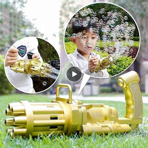 Bubble Gun Toys Automatic Bubble Gun Machine Kids Toy Music Gun Outdoor/Party/Bath Toys Birthday Gift For Children Boy Girls