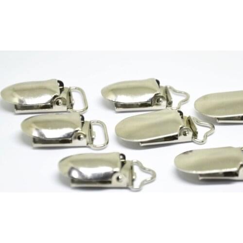 Silver Metal Baby Dummy Pacifier Clips Holders Clasps Suspender Garment Accessories Plastic Insert 20pcs/lot