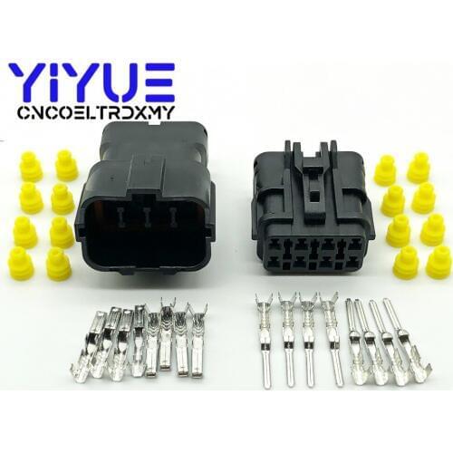 KET 5 Sets 8 Pin black MG640341/MG610339 Female Male Waterproof Electrical Wire Connector Plug Auto Connectors