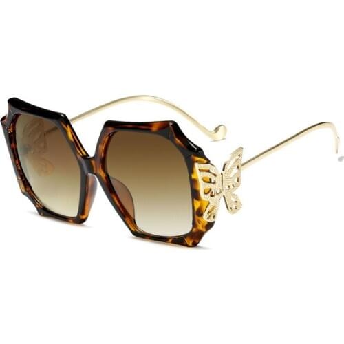 Veshion Butterfly Oversized Square Luxury Sunglasses Men Women Fashion Shades UV400 Vintage Glasses