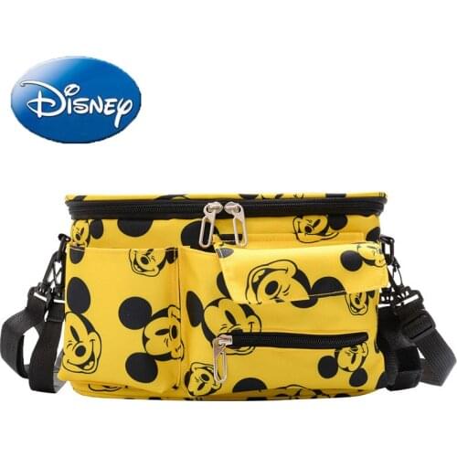 Disney Mickey Mouse Large Capacity Cute Childrens Shoulder Bag Waterproof Messenger Bag Hanging Stroller Tote Handbag