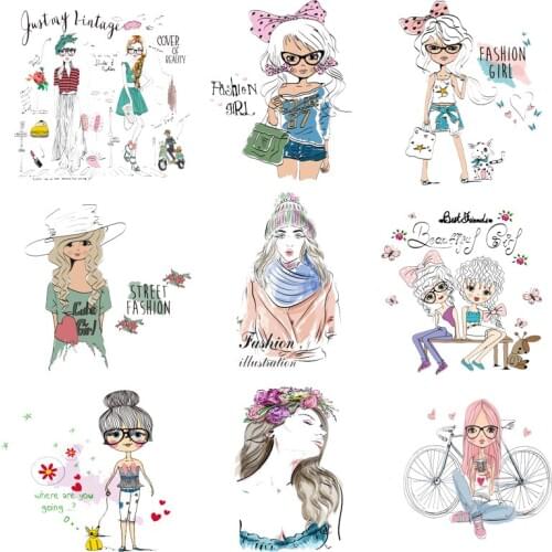 Iron-on Transfers for Clothing Patches for Clothes Stickers Diy Girls Applique Flex Fusible Transfer Pvc Vinyl Adhesive Stripe C