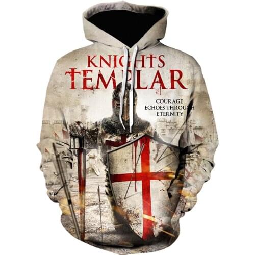 2021 3D Printed Hoodie men Streetwear hoodies Sweatshirts Unisex Casual Knight Templar Tattoo Jacket Harajuku Tracksuits S-6XL