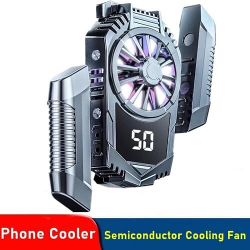 Universal Mobile Phone Cooler Mute Semiconductor Radiator for Phone Temperature Display Cooling Fan For Iphone Samsung Xiaomi